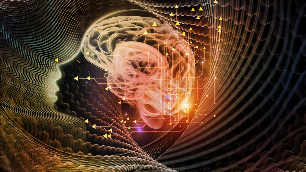 Absztrakt ábrázolás az emberi agyról, amely a gondolkodás erejét szimbolizálja.