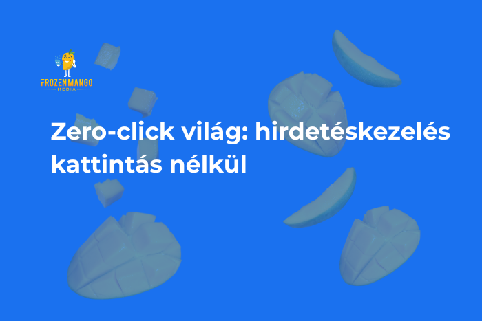 Friss gyümölcsök és jégkockák egy színes háttéren, a digitális marketing világát szimbolizálva.