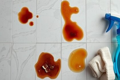 Kólafoltok a csempén és tisztítószer készlet