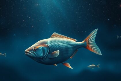 Halak csillagjegyhez kapcsolódó víz alatti táj háttérrel