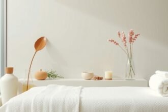 Minimalista szépségszalon belső tér kézi kezelésekhez