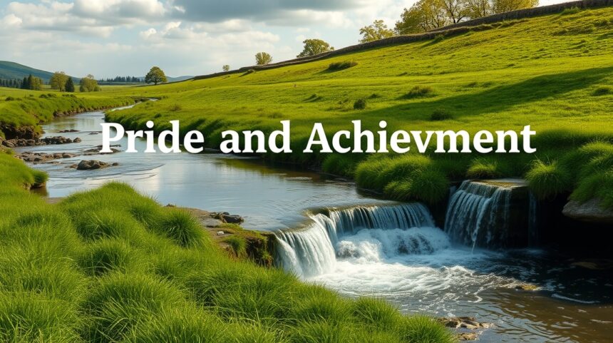 Egy festői táj, amely a büszkeséget és a sikereket jelképezi.