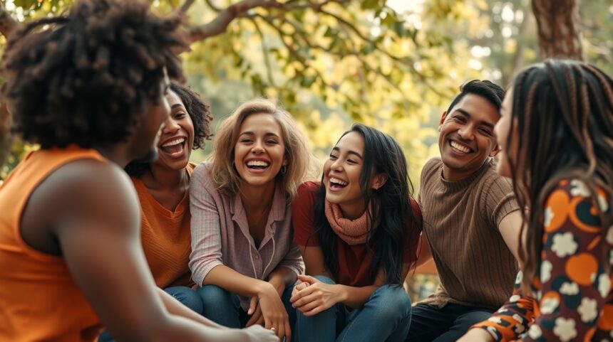 Hogyan tágíthatod a baráti körödet? 1 Barátok örömmel együtt ülnek a természetben, közösségi esemény.