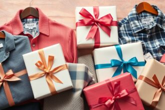 Stílusos ruházati ajándékok és szépen csomagolt meglepetések pároknak.