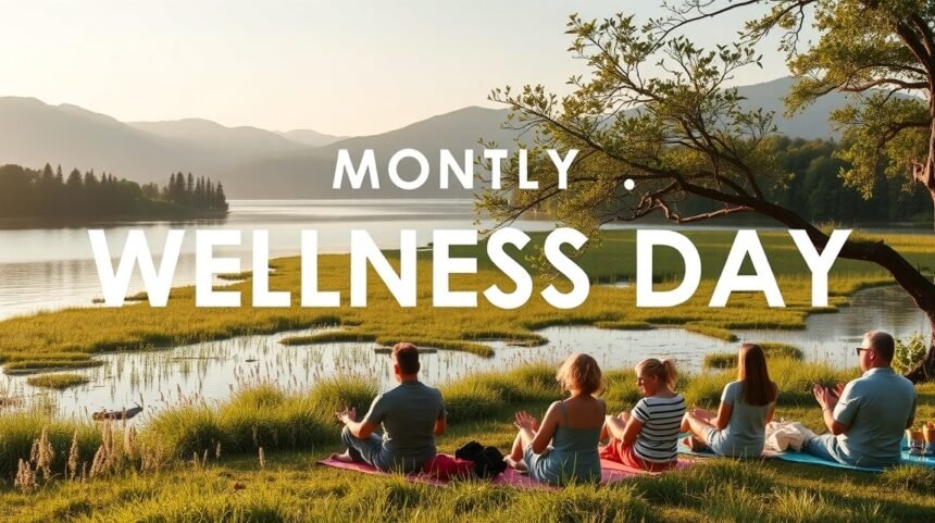 Emberek pihennek a természetben a wellness nap keretében.