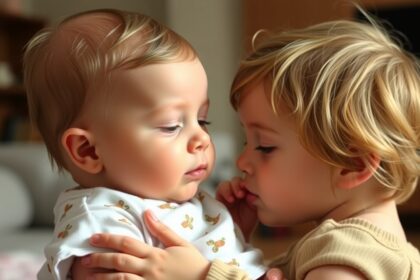 Egy nagytestvér és egy baba között alakuló szerető kapcsolat