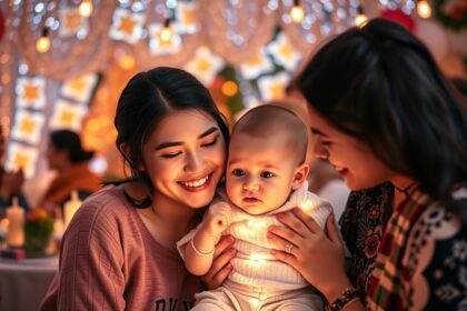 Kisbaba és anyukák baráti rendezvényen ünnepelnek