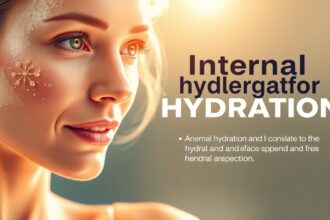 Gyönyörű nő hidratált bőrét mutatja be a belső hidratálásra fókuszálva.