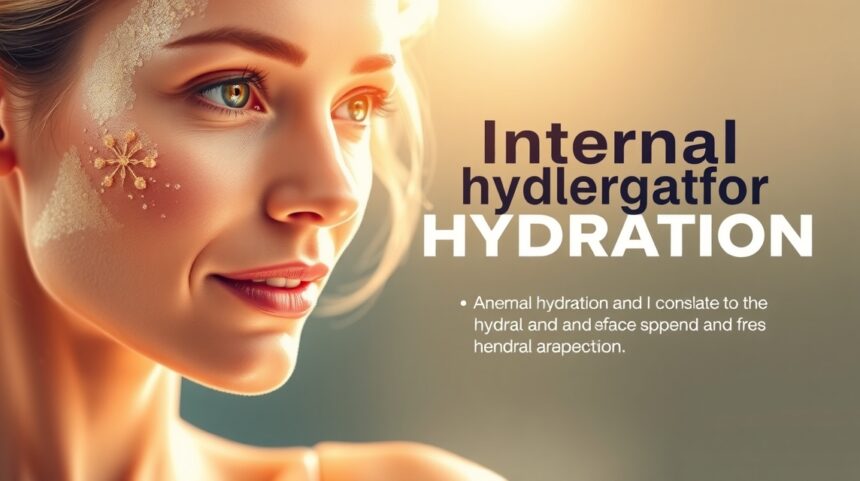 Gyönyörű nő hidratált bőrét mutatja be a belső hidratálásra fókuszálva.