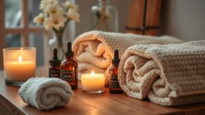 Otthoni wellness naphoz szükséges kellékek, gyertyák és illóolajok