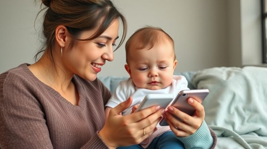 Anyuka és baba telefonozik, közösségi média használata
