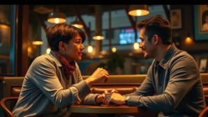 womensway 125 Fél év randizás utáni párkapcsolati beszélgetés egy kávézóban.