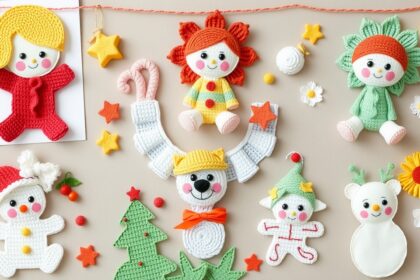 Kézműves baba díszek különböző évszakokra, színes és kreatív ötletek.