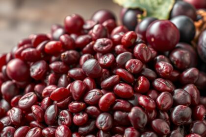 Vörösszőlőmagok közelről, gazdag antioxidáns forrás