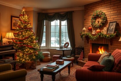 Karácsonyi díszítés és ünnepi hangulat a nappaliban