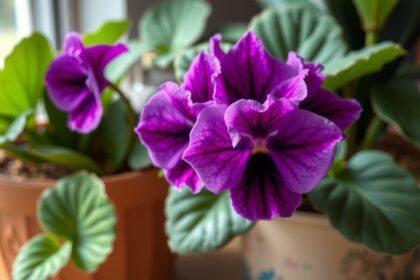 Afrikai ibolya virágzó növény a szobában