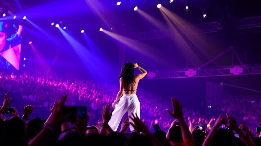 Rihanna koncertje, élő előadás a nagy közönség előtt