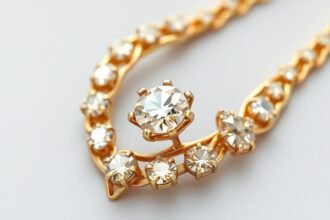 Gyémánttal díszített arany nyaklánc időtlen eleganciával
