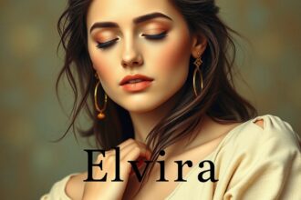 Elvira név jelentése és népszerűsége női portréval