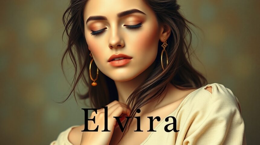 Elvira név jelentése és népszerűsége női portréval