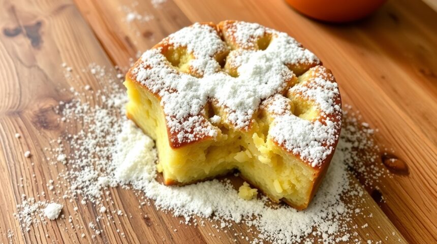 Hagyományos mákos guba sütve, porcukorral megszórva.