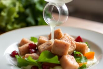 Friss saláta joghurttal, tökéletes az egészséges étkezéshez.