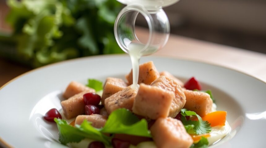 Friss saláta joghurttal, tökéletes az egészséges étkezéshez.