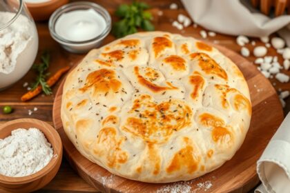 Frissen sült házi pita kenyér ízletes töltelékekhez