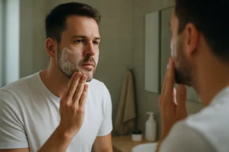 Férfi arctisztítási rutin - arclemosás helyszínen