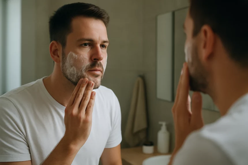 Férfi arctisztítási rutin - arclemosás helyszínen