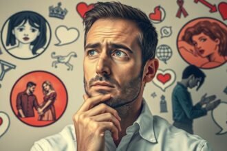 Férfi gondolkodva a megcsalás okairól és kapcsolati problémákról.