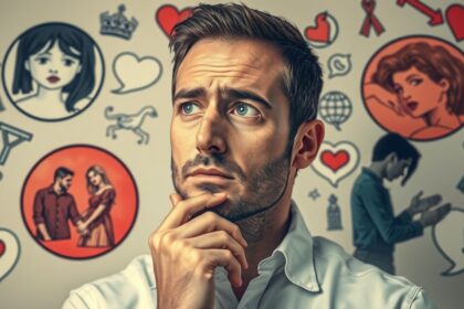 Férfi gondolkodva a megcsalás okairól és kapcsolati problémákról.