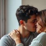 Fiatal pár romantikus pillanata, érzelmi közelség