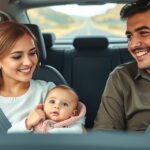 Család utazik autóban, gyermekbarát autózás fontos tippek