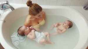 Baba közös kádfürdő, erősíti a kötődést és biztonságos fürdetés