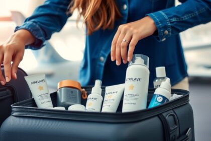 Bőrápolási termékek kézipoggyászban repülőutazáshoz