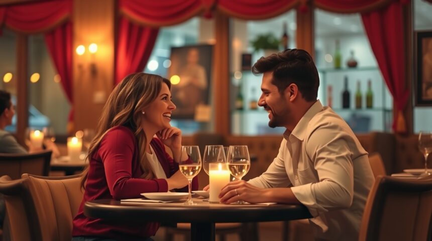 7 tipp az első randira, amivel biztosíthatod a második találkozót 1 Fiatal pár első randija étteremben, vidám beszélgetés közben.