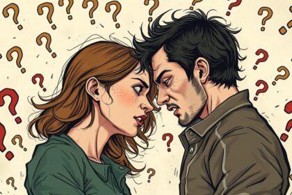 Két ember közötti érzelmi konfliktus és kérdések