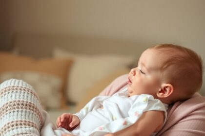 Baba éneklés közben, anya ölében, érzelmi kötődés fejlesztése.