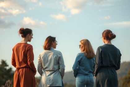 Nők beszélgetnek a szabadban, a bizalomépítés szokásairól