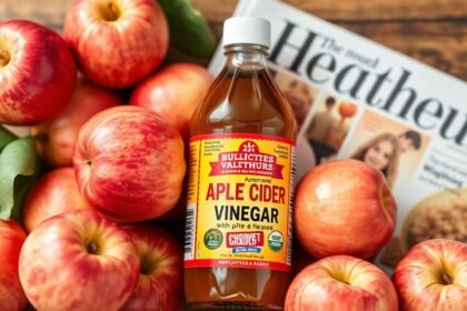 Almaecet palack friss almák között egy egészséges életmódhoz