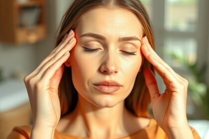 Fiatal nő arctorna közben, bőrápolás és relaxáció