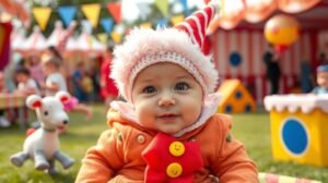 Baba farsangi jelmezben a vidámparkban