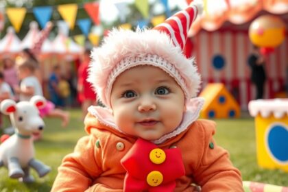 Baba farsangi jelmezben a vidámparkban