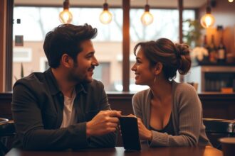 Párok beszélgetnek egy kávézóban a múltjukról.