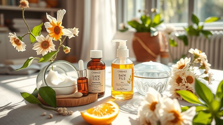 A leghatékonyabb nyári otthoni bőrápolási tippek 1 Nyári bőrápolás otthoni termékek florális háttérrel