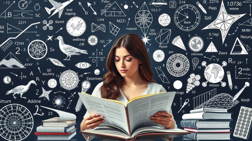 7 jel, hogy az intelligencia ellenállhatatlanul vonzó számodra 1 Szentpétervári nő egy könyvet olvas, tudományos ábrák között.