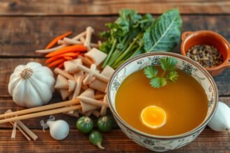 Tál miso leves friss zöldségekkel és tofukockákkal