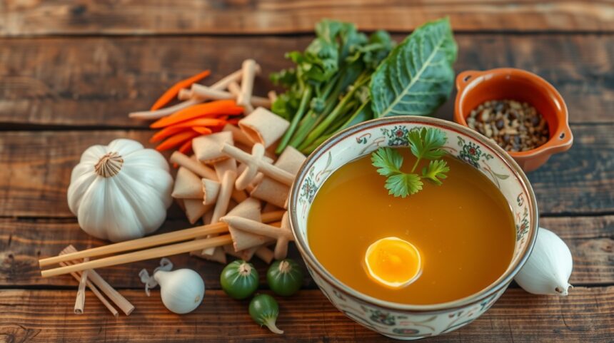 A miso hatalma: a japán fermentált szuperélelmiszer előnyei 1 Tál miso leves friss zöldségekkel és tofukockákkal