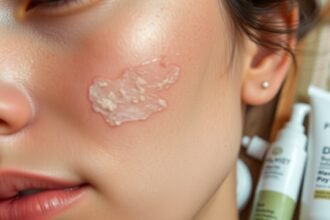 Hidratáló arckezelés száraz bőrre, látható hialuronsavval.